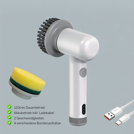 Easy Brush 2.0 ✧ brosse de nettoyage électrique ✧ avec 2 embouts de brosse (éponge et brosse)