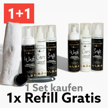 KLASSIK SET ✧ Taschenreiniger + Pflege + Imprägnierung ✧