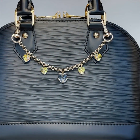 Taschenkette ✧ Taschenschmuck gold Heart ✧ made with Crystal Herzen