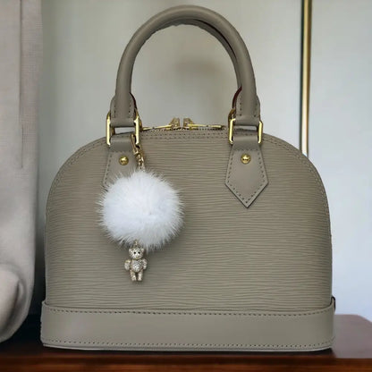 Bag pendant ✧ Bag jewelry ✧ Bag charm ✧ Teddy pompom bobble ✧ blanc