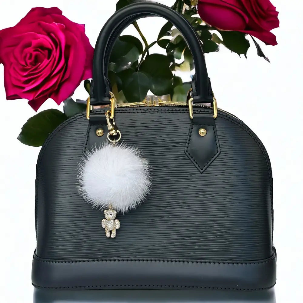 Bag pendant ✧ Bag jewelry ✧ Bag charm ✧ Teddy pompom bobble ✧ blanc