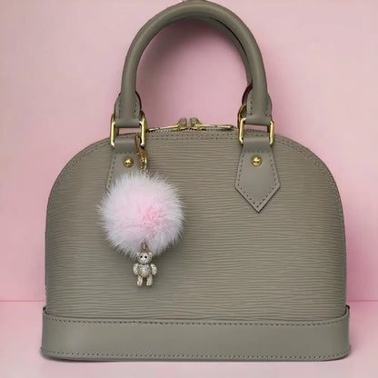 Taschenanhänger ✧Taschenschmuck ✧ Bag Charm ✧ Teddy Pompon Bommel ✧ rose - Bagvolution - der Spa Moment für deine Tasche