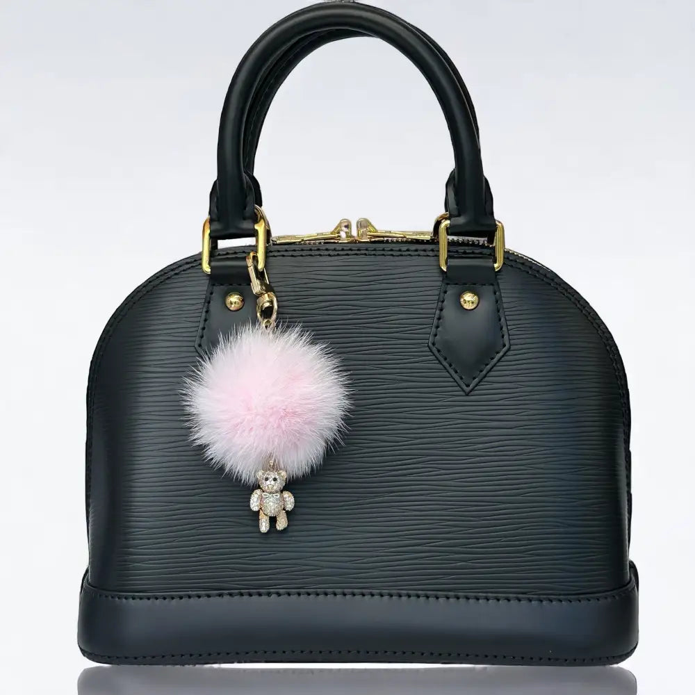 Taschenanhänger ✧Taschenschmuck ✧ Bag Charm ✧ Teddy Pompon Bommel ✧ rose - Bagvolution - der Spa Moment für deine Tasche